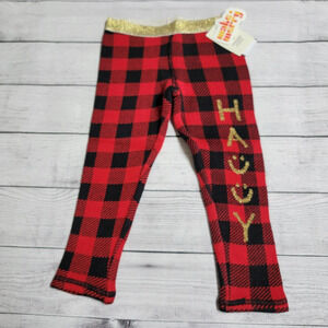 Tucker + Tate Red Pepper Happy Buffalo Check Leggings Toddler Girls Size 3
